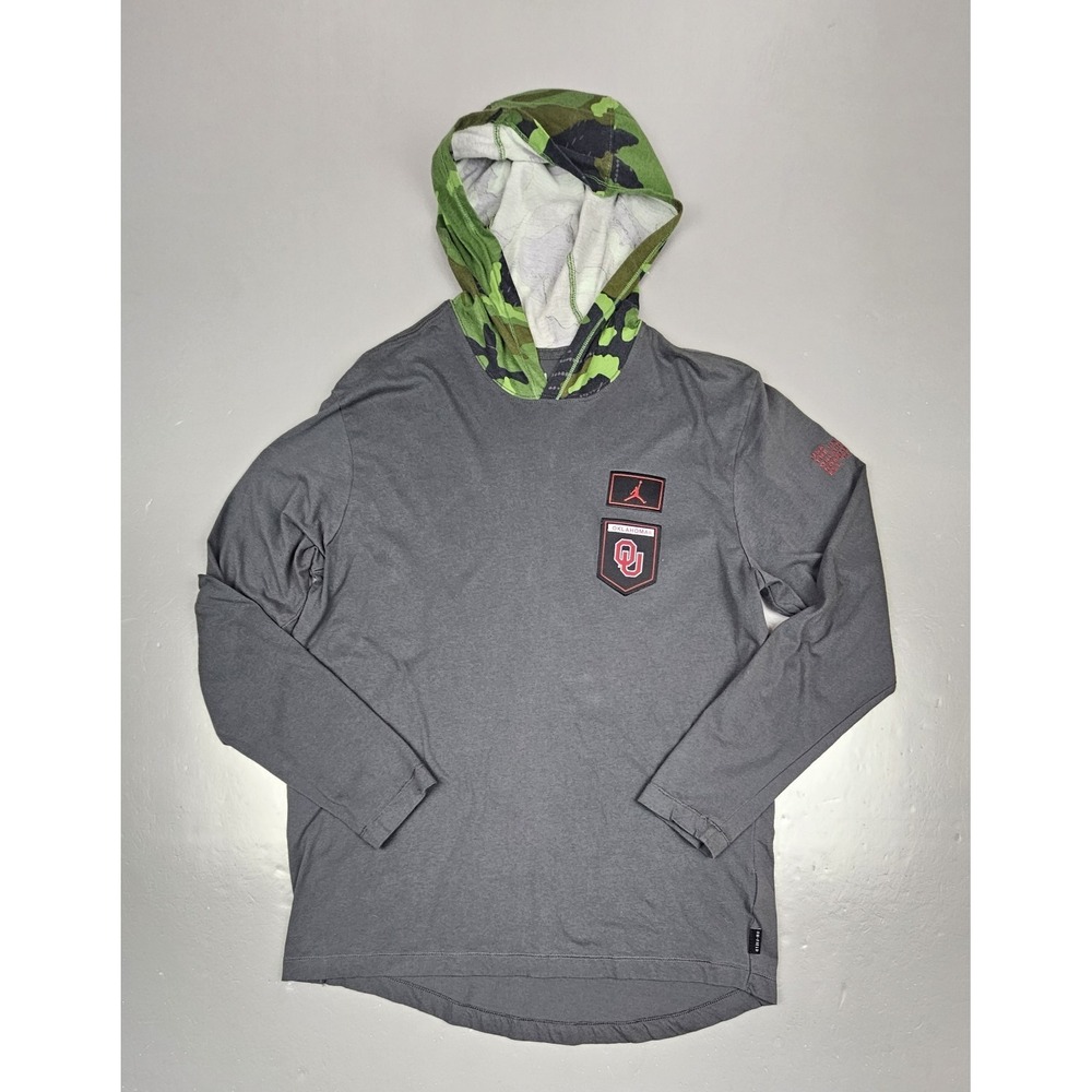 Jordan Oklahoma Sooners Hoodie Mens Medium.‎ Gray Football Salute To Service